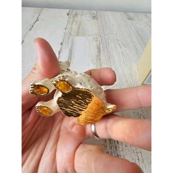 Pier 1 cloisonne polar bear trinket box jewelry glitter rhinestone unique - Picture 9 of 10